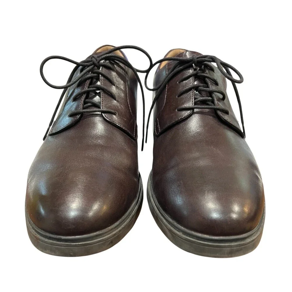Clarks UnStructured Men's Brown Leather Oxford Shoe  Size 13 M  Office Formal